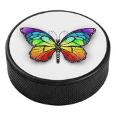 Rainbow-Schmetterling Monarch Eishockey Puck (3/4)