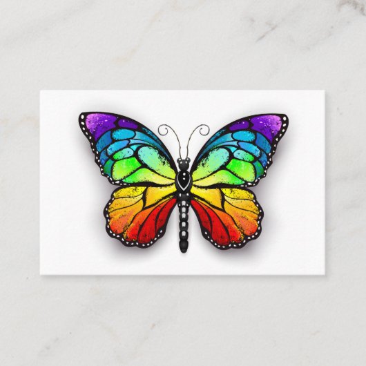 Rainbow-Schmetterling Monarch Empfehlungskarte (Vorderseite)