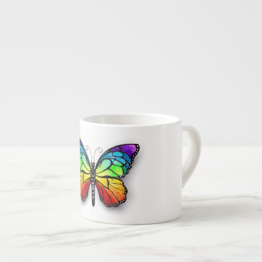 Rainbow-Schmetterling Monarch Espressotasse (Vorderseite Rechts)
