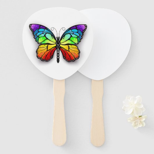 Rainbow-Schmetterling Monarch Fächer (Vorne und Hinten)