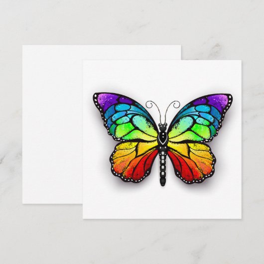 Rainbow-Schmetterling Monarch Feiertagskarte (Vorne/Hinten)