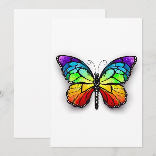 Rainbow-Schmetterling Monarch Feiertagskarte (Vorne/Hinten)