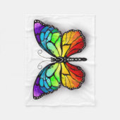Rainbow-Schmetterling Monarch Fleecedecke (Vorderseite)