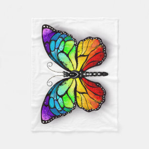 Rainbow-Schmetterling Monarch Fleecedecke