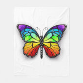 Rainbow-Schmetterling Monarch Fleecedecke (Vorderseite)