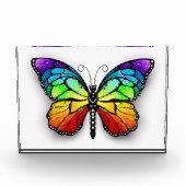 Rainbow-Schmetterling Monarch Fotoblock (Vorderseite)