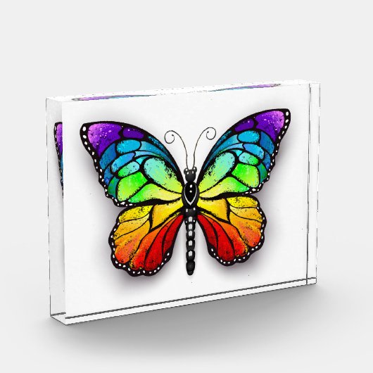 Rainbow-Schmetterling Monarch Fotoblock (Links)