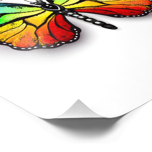 Rainbow-Schmetterling Monarch Fotodruck (Ecke)