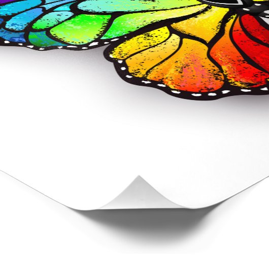 Rainbow-Schmetterling Monarch Fotodruck (Ecke)