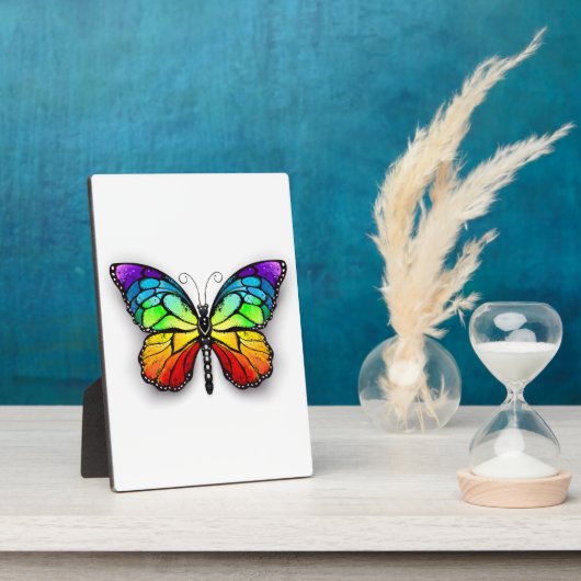 Rainbow-Schmetterling Monarch Fotoplatte (Seite)