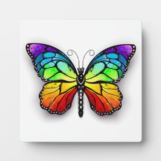 Rainbow-Schmetterling Monarch Fotoplatte (Vorderseite)