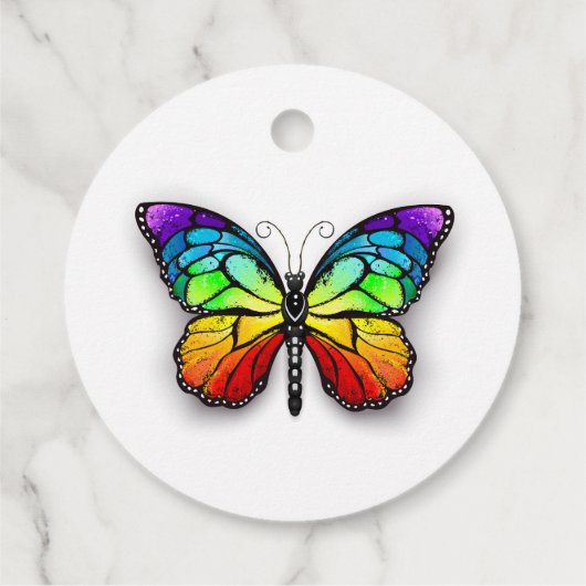 Rainbow-Schmetterling Monarch Geschenkanhänger (Rückseite)
