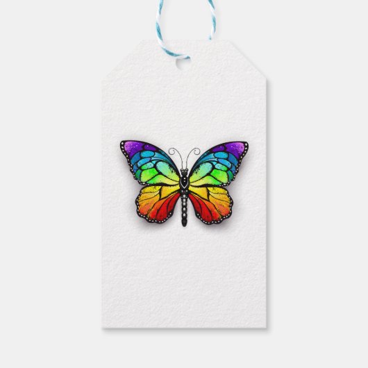 Rainbow-Schmetterling Monarch Geschenkanhänger (Rückseite)