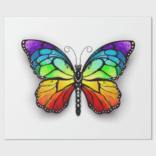Rainbow-Schmetterling Monarch Geschenkpapier (Flach)