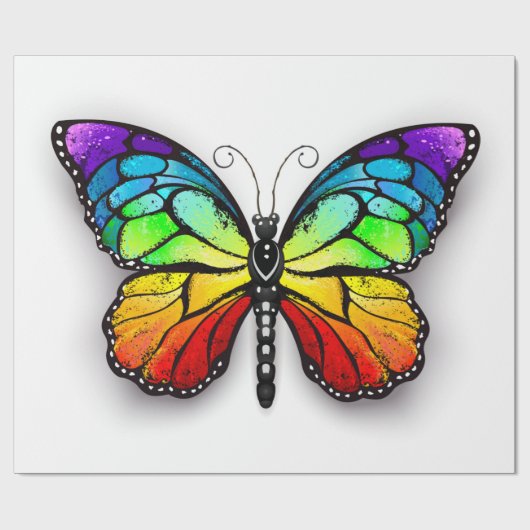 Rainbow-Schmetterling Monarch Geschenkpapier (Flach)