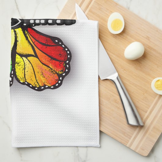 Rainbow-Schmetterling Monarch Geschirrtuch (Viertel Falte)