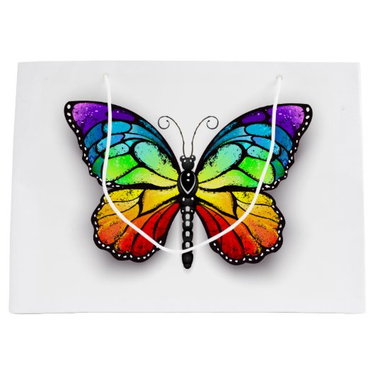 Rainbow-Schmetterling Monarch Große Geschenktüte (Vorderseite)
