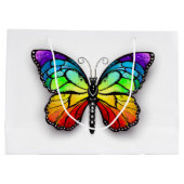 Rainbow-Schmetterling Monarch Große Geschenktüte (Rückseite)