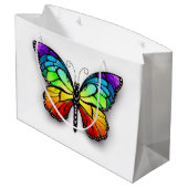 Rainbow-Schmetterling Monarch Große Geschenktüte (Rückseite Schrägansicht)