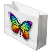 Rainbow-Schmetterling Monarch Große Geschenktüte (Vorderseite Schrägansicht)