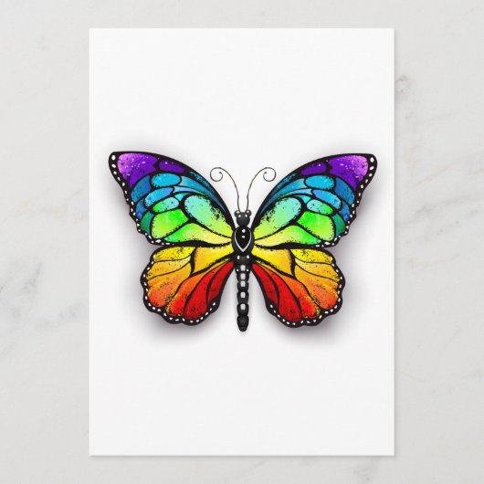 Rainbow-Schmetterling Monarch Hinweiskarte (Vorderseite)