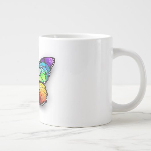 Rainbow-Schmetterling Monarch Jumbo-Tasse (Rechts)