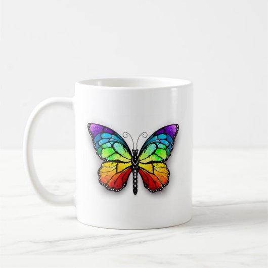 Rainbow-Schmetterling Monarch Kaffeetasse (Links)