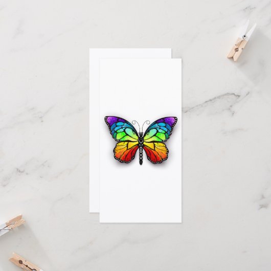 Rainbow-Schmetterling Monarch Karte (Vorderseite/Rückseite Beispiel)