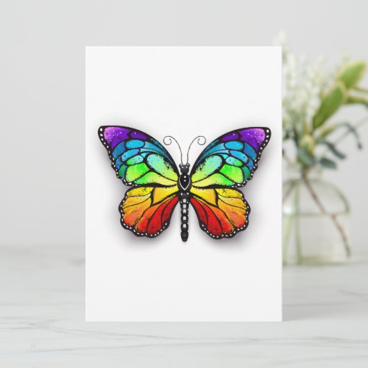 Rainbow-Schmetterling Monarch Karte (Stehend Vorderseite)