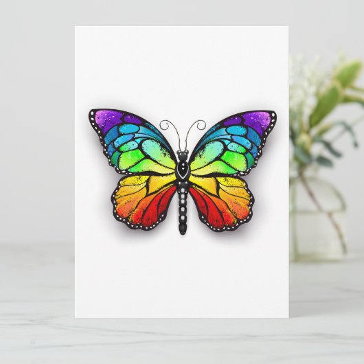 Rainbow-Schmetterling Monarch Karte (Stehend Vorderseite)