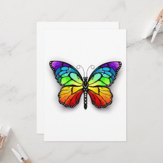 Rainbow-Schmetterling Monarch Karte (Vorderseite/Rückseite Beispiel)