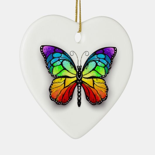 Rainbow-Schmetterling Monarch Keramik Ornament (Rechts)