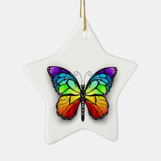 Rainbow-Schmetterling Monarch Keramik Ornament (Rechts)