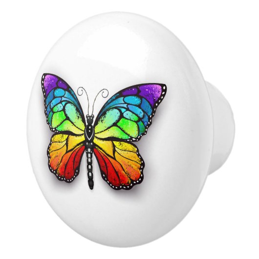 Rainbow-Schmetterling Monarch Keramikknauf (Rechts)