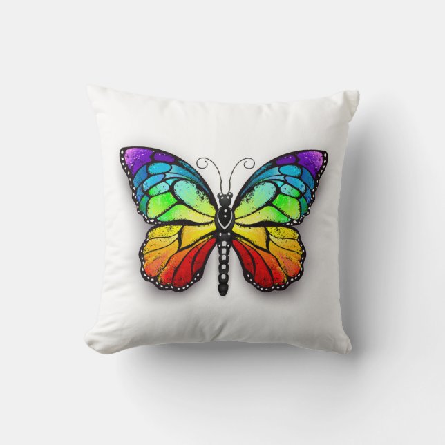 Rainbow-Schmetterling Monarch Kissen (Vorderseite)