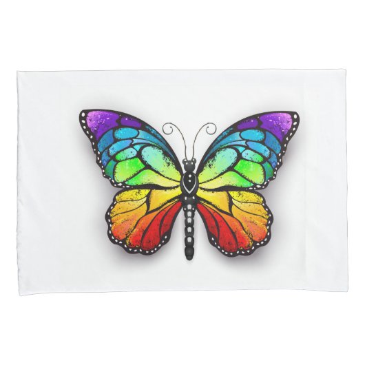Rainbow-Schmetterling Monarch Kissenbezug (Vorderseite-Rechts)