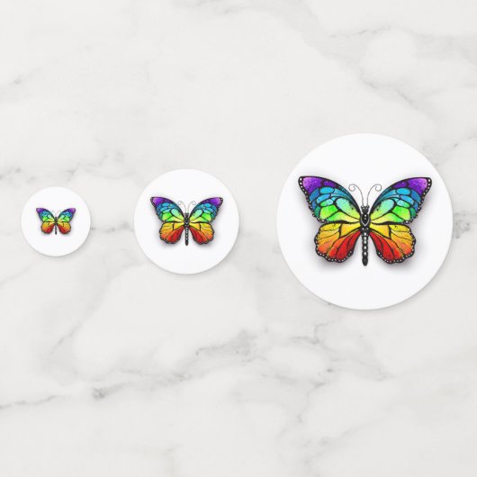 Rainbow-Schmetterling Monarch Konfetti (Vorderseiten)