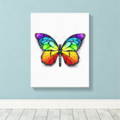 Rainbow-Schmetterling Monarch Leinwanddruck (Insitu (Holzboden))
