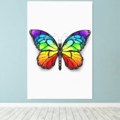 Rainbow-Schmetterling Monarch Leinwanddruck (Insitu (Holzboden))