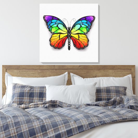 Rainbow-Schmetterling Monarch Leinwanddruck (Insitu (Schlafzimmer))