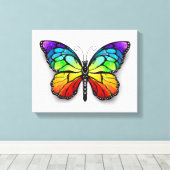 Rainbow-Schmetterling Monarch Leinwanddruck (Insitu (Holzboden))