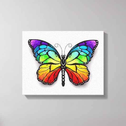 Rainbow-Schmetterling Monarch Leinwanddruck (Vorderseite)