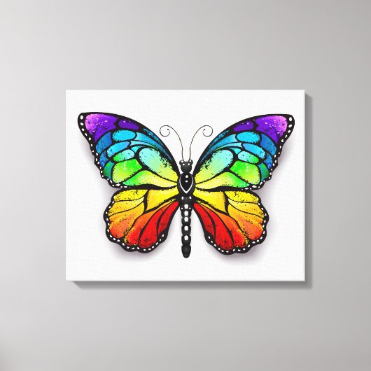 Rainbow-Schmetterling Monarch Leinwanddruck (Vorderseite)