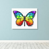 Rainbow-Schmetterling Monarch Leinwanddruck (Insitu (Holzboden))