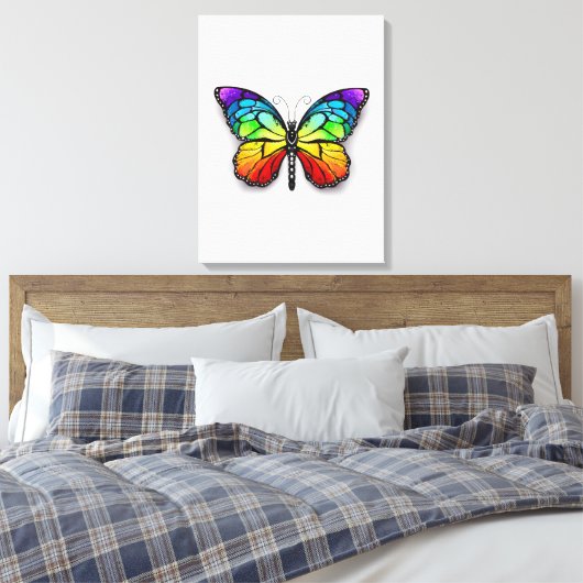 Rainbow-Schmetterling Monarch Leinwanddruck (Insitu (Schlafzimmer))