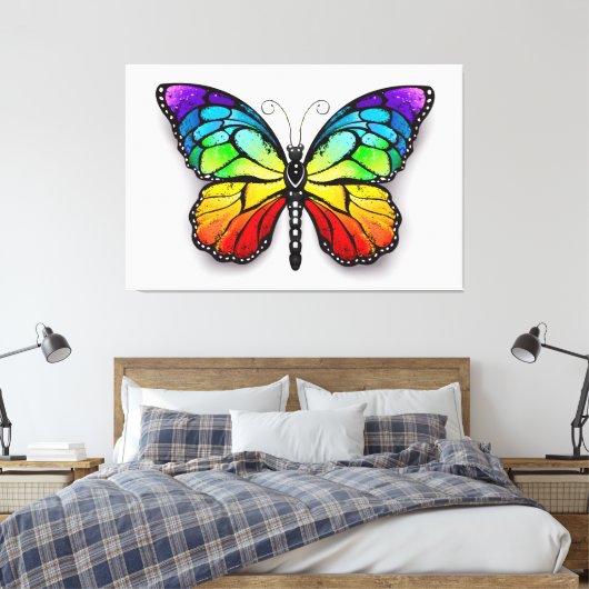 Rainbow-Schmetterling Monarch Leinwanddruck (Insitu (Schlafzimmer))