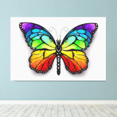 Rainbow-Schmetterling Monarch Leinwanddruck (Insitu (Holzboden))