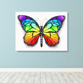Rainbow-Schmetterling Monarch Leinwanddruck (Insitu (Holzboden))