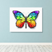 Rainbow-Schmetterling Monarch Leinwanddruck (Insitu (Holzboden))