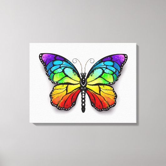 Rainbow-Schmetterling Monarch Leinwanddruck (Vorderseite)